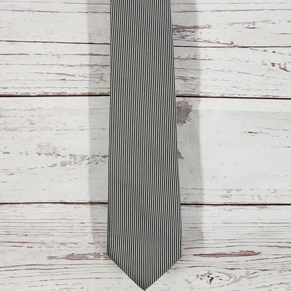 Nicola Fervente Men's Silver Gray Striped 100%Silk Handmade Neck Tie